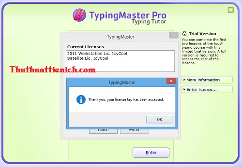 typing master license id and product key